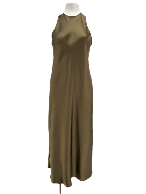 Robe en soie kaki