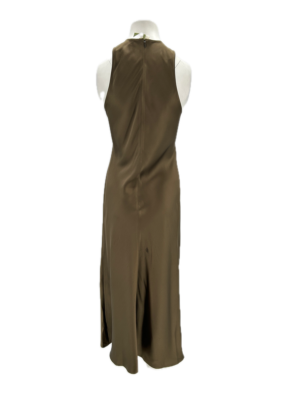 Robe en soie kaki