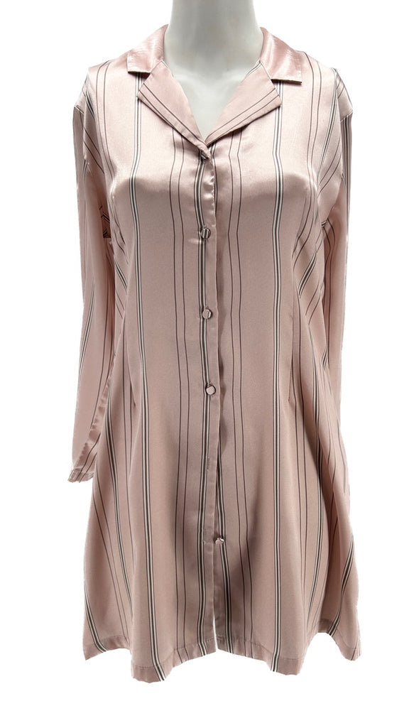 Chemise satinée rose pâle