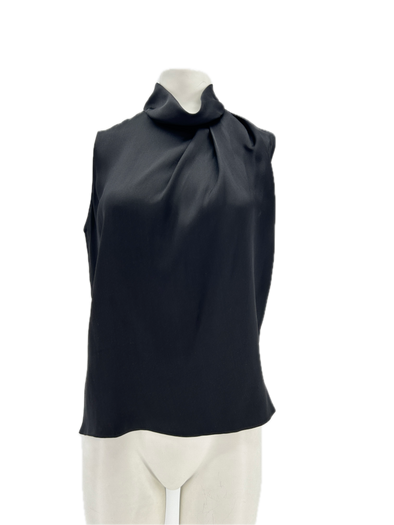Top en soie noir