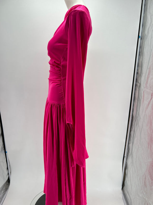 Robe longue rose