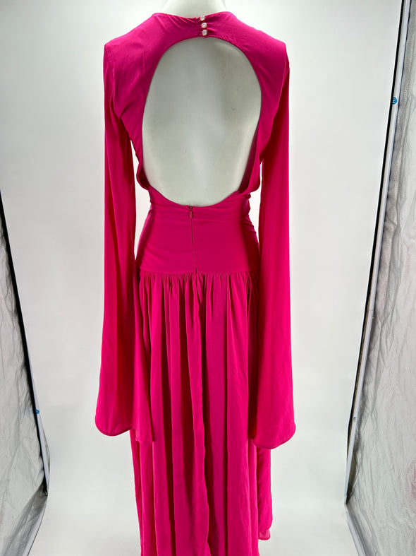 Robe longue rose