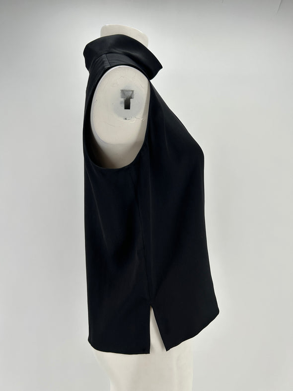 Top en soie noir