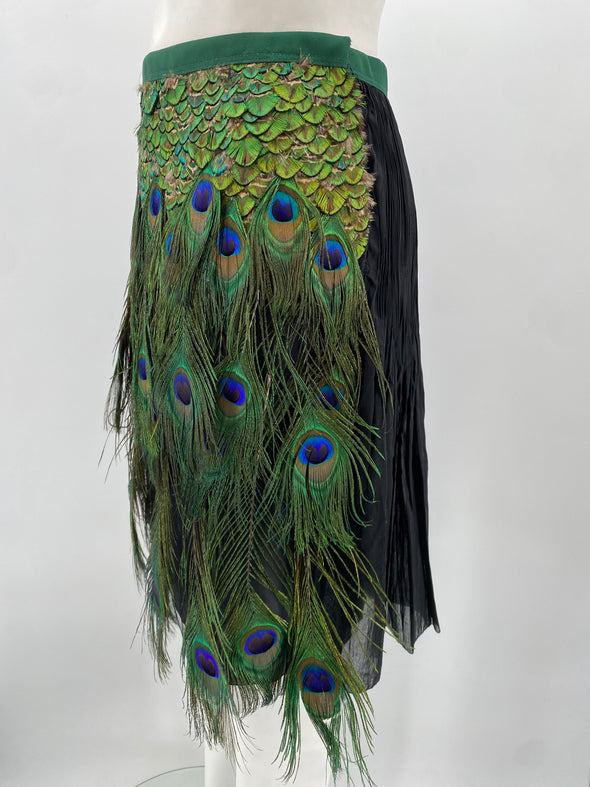Jupe motif plumes de paon