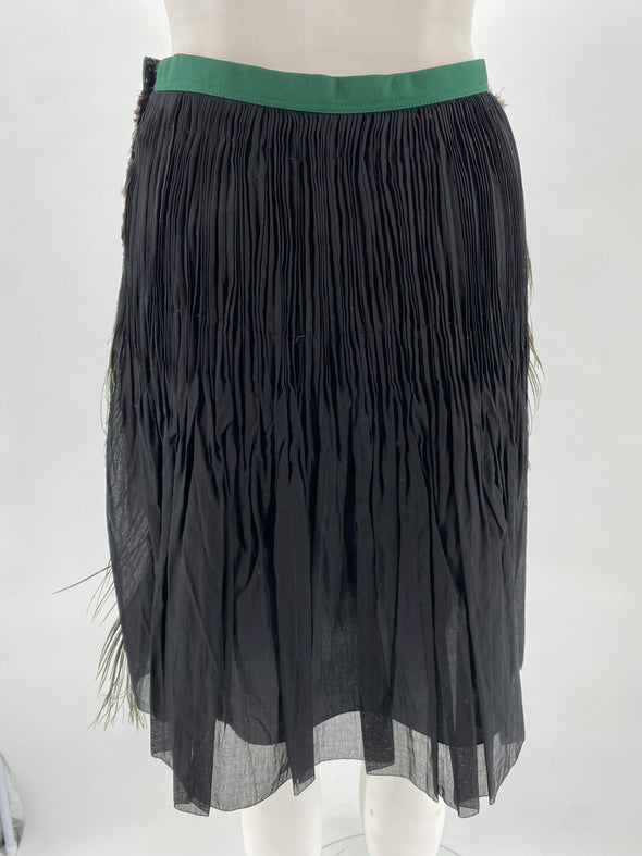 Jupe motif plumes de paon