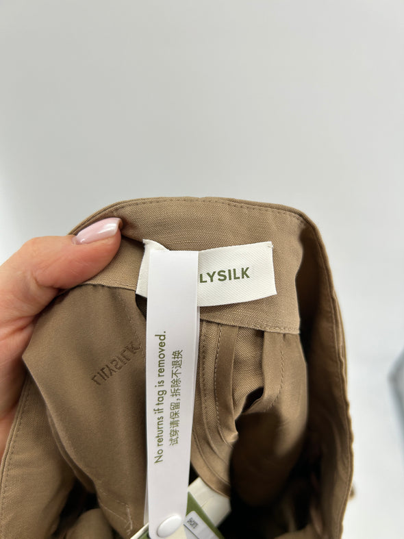Short en mélange de soie et lin