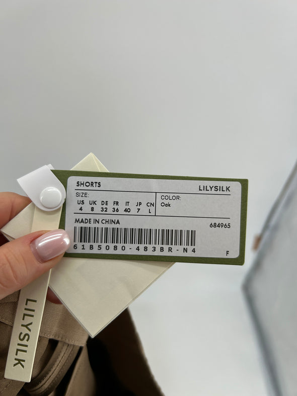 Short en mélange de soie et lin
