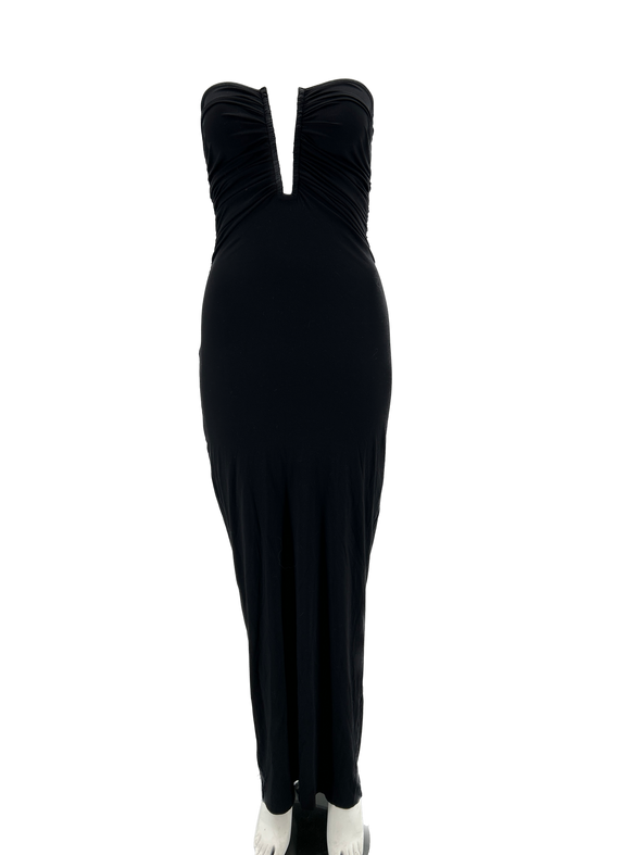 Robe bustier fluide noire