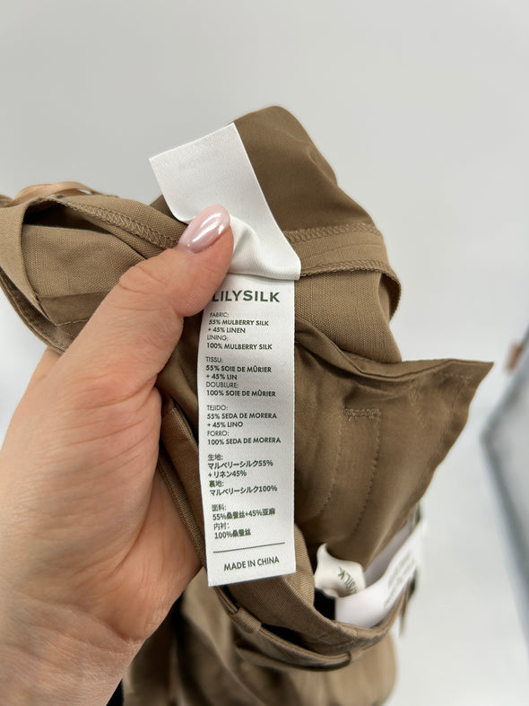 Short en mélange de soie et lin