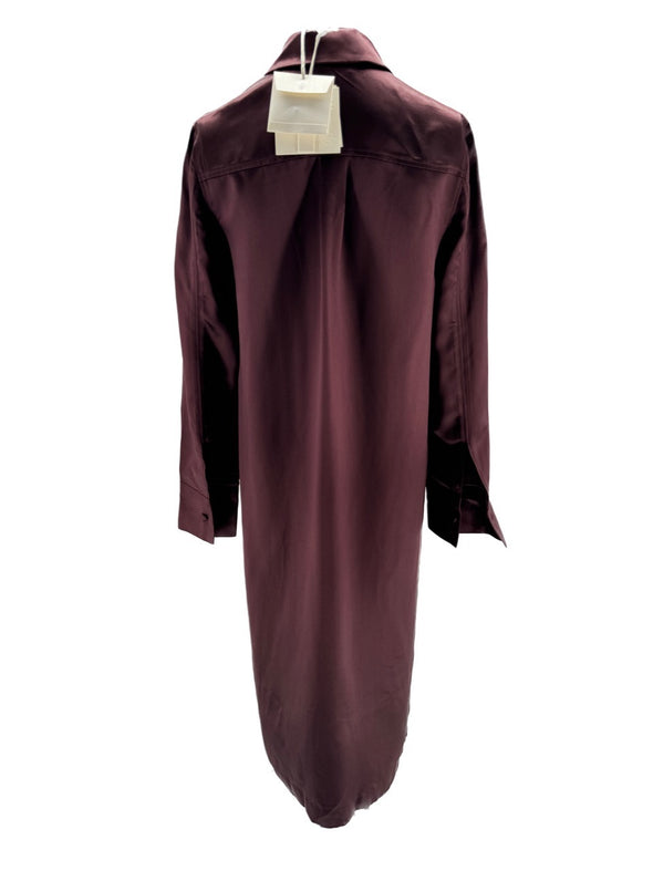 Veste longue noire marron en soie "Oyat"