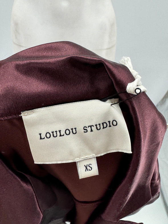 Veste longue noire marron en soie "Oyat"