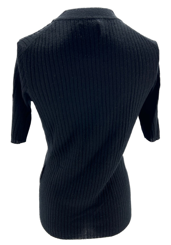 Top noir "Jidda" à manches 3/4