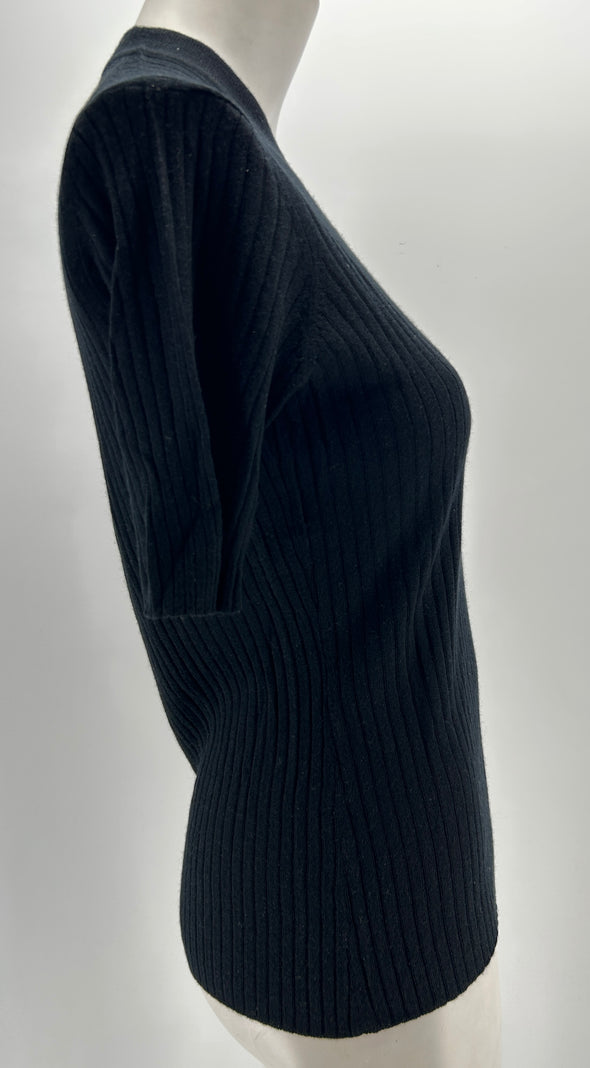 Top noir "Jidda" à manches 3/4