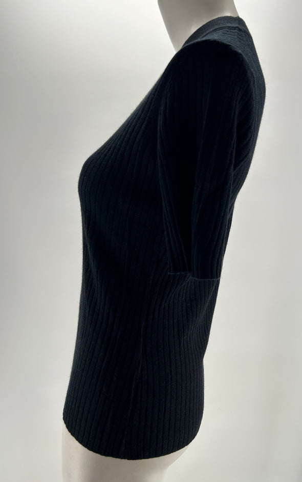 Top noir "Jidda" à manches 3/4