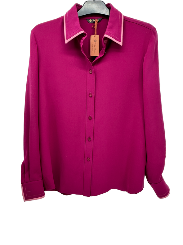 Blouse aubergine en soie