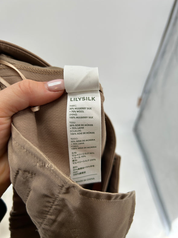 Pantalon en mélange de laine et soie