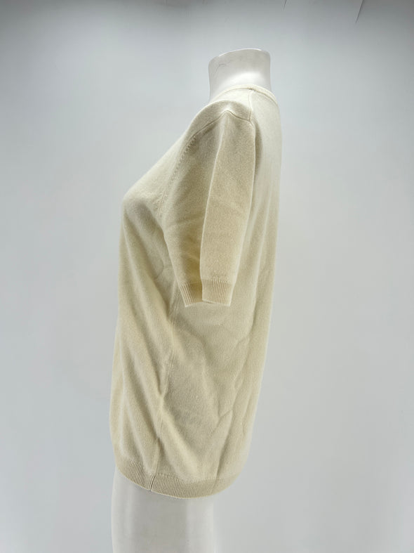 Top en cachemire blanc