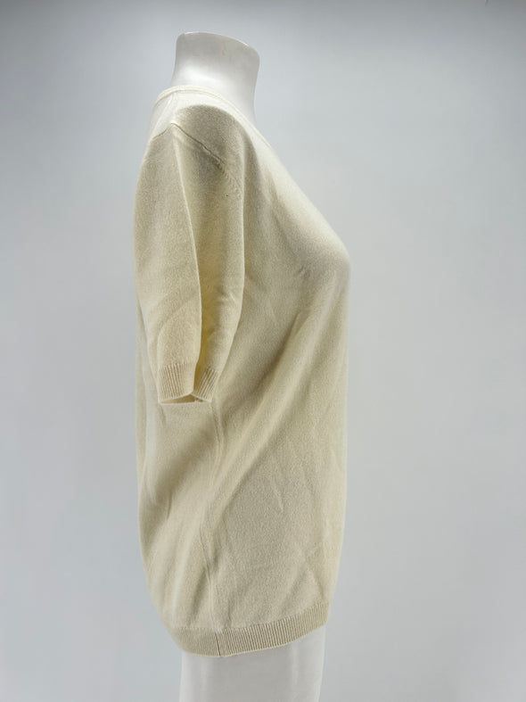 Top en cachemire blanc