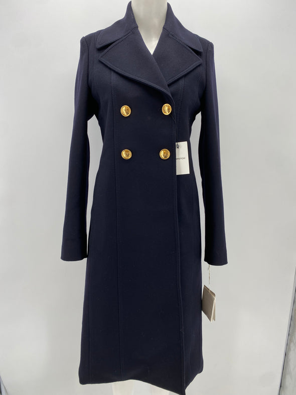 Manteau en laine à boutons dorés