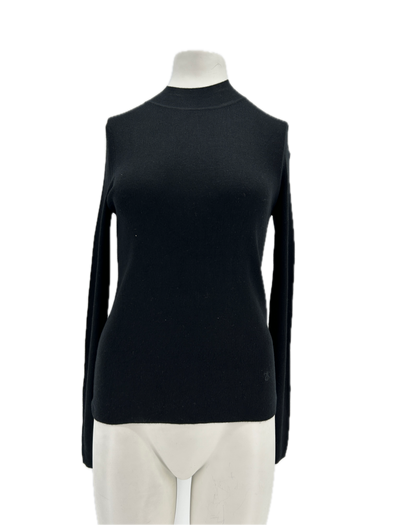 Top en soie noir