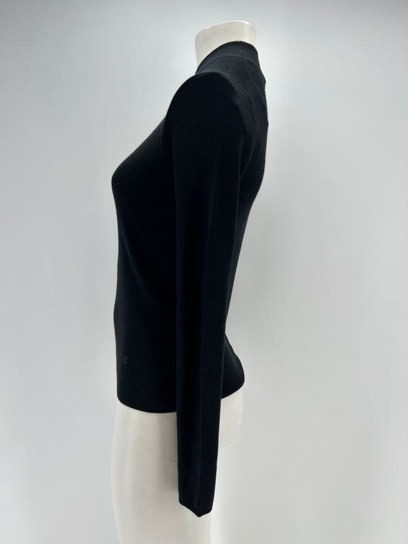 Top en soie noir