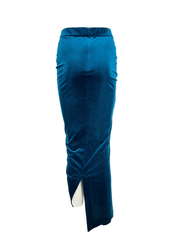 Jupe en velours bleue