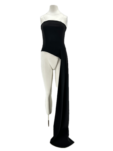 Top asymétrique noir