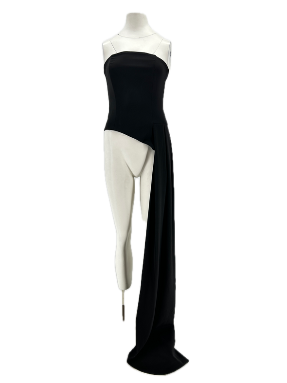 Top asymétrique noir