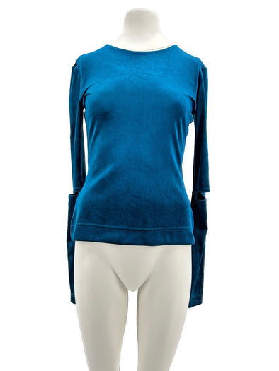 Tee-shirt en velours bleu