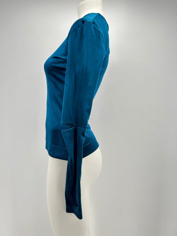 Tee-shirt en velours bleu