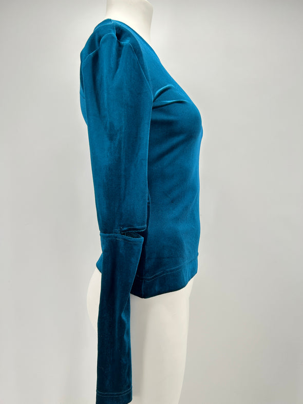 Tee-shirt en velours bleu