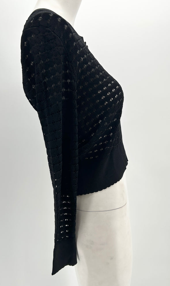 Cardigan noir ajouré