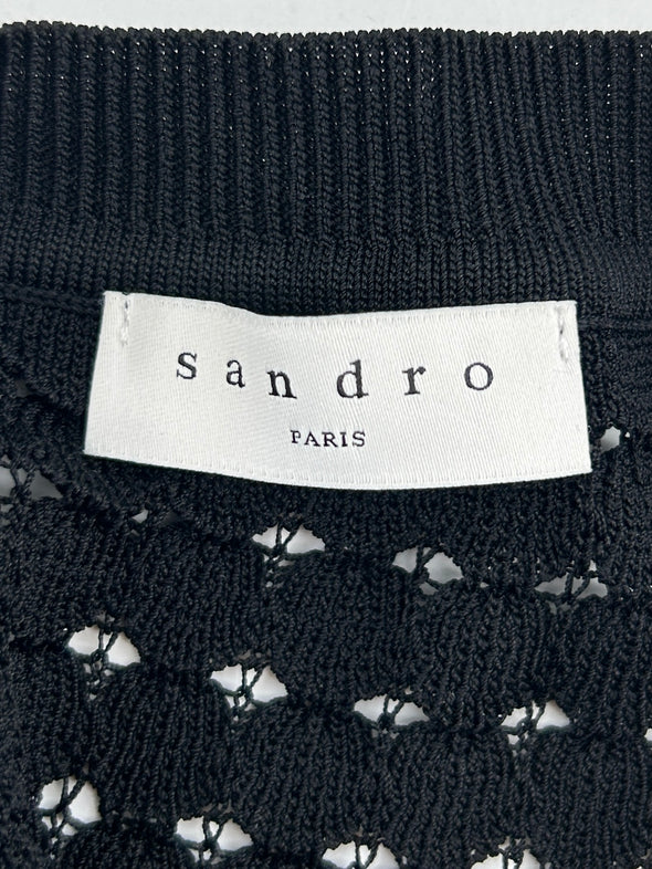 Cardigan noir ajouré