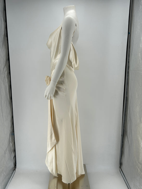 Robe écrue dos nu