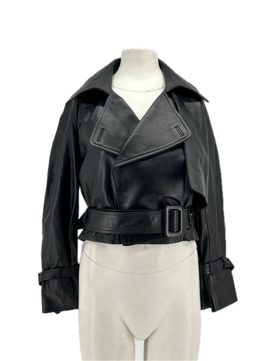 Veste en cuir noire