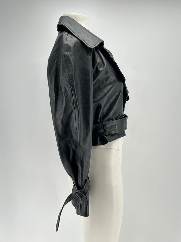 Veste en cuir noire