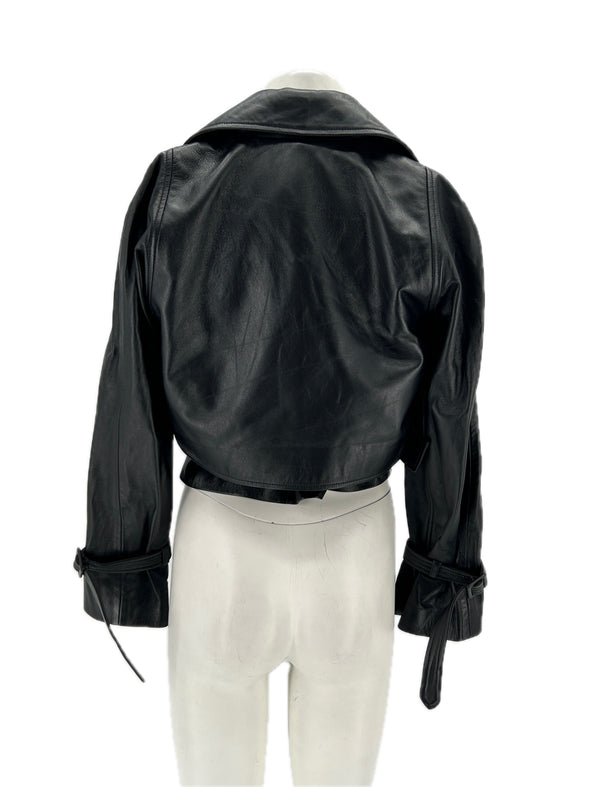 Veste en cuir noire