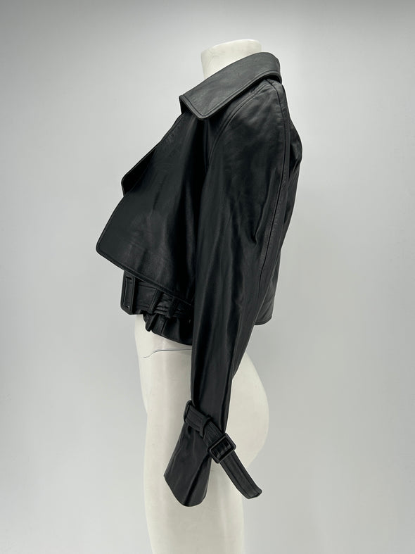Veste en cuir noire