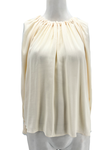 Blouse écru fluide plissée