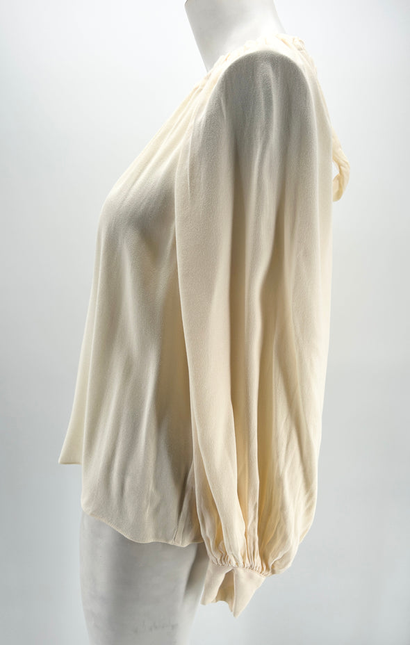 Blouse écru fluide plissée