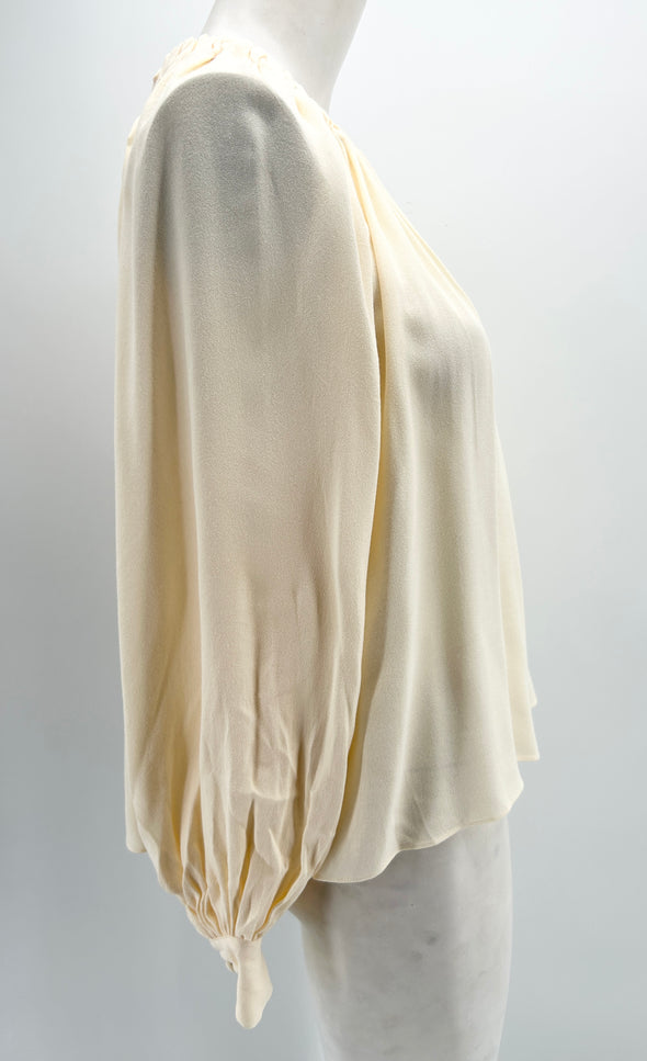 Blouse écru fluide plissée
