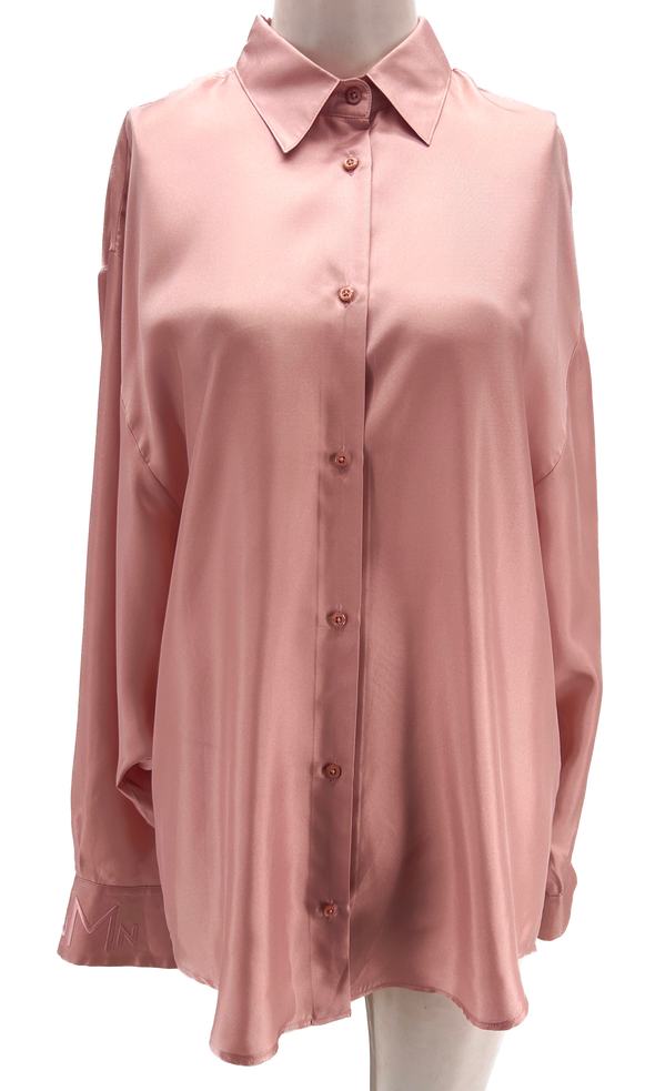 Chemise oversize rose pâle