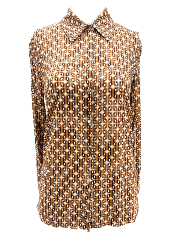 Chemise imprimée marron