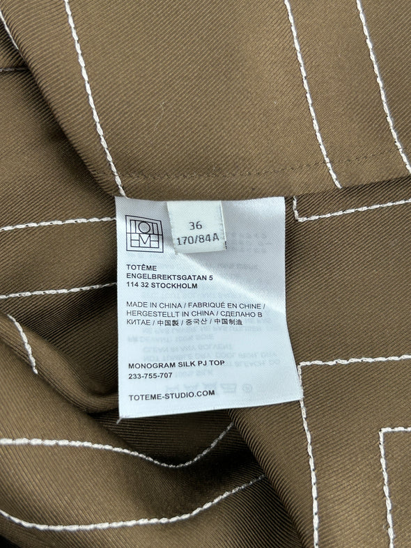 Chemise en soie marron