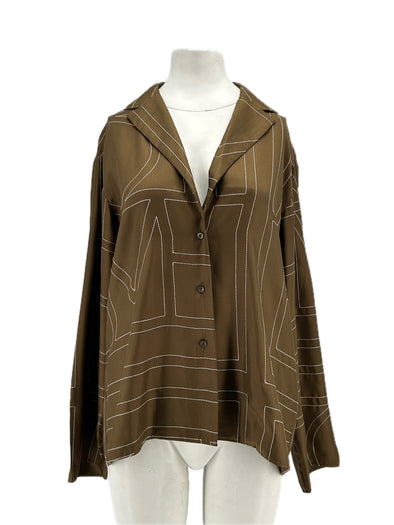 Chemise en soie marron