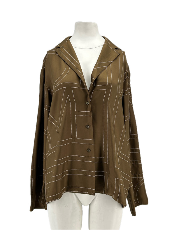 Chemise en soie marron