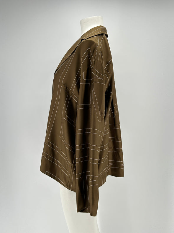 Chemise en soie marron