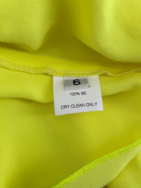 Top en soie jaune