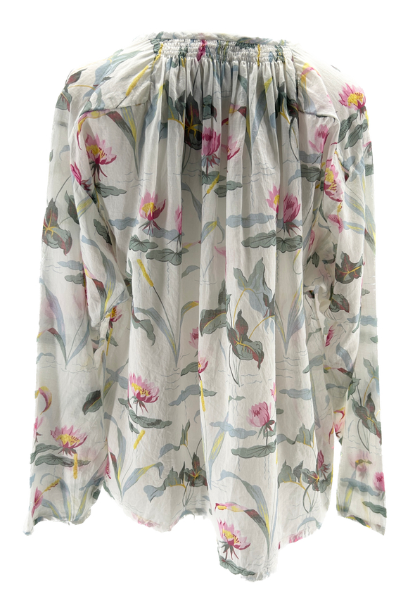 Chemise blanche à fleurs