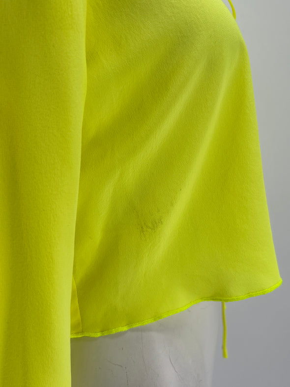 Top en soie jaune
